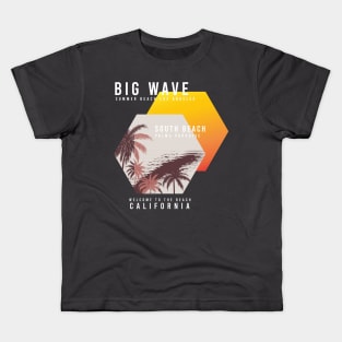 big wave south beach California Kids T-Shirt